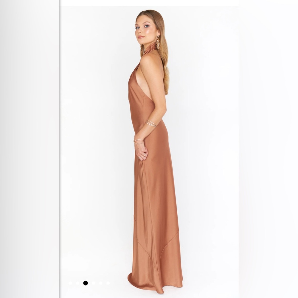 NWOT SHOW ME YOUR MUMU- Jasmine Halter Maxi Dress size small color: copper luxe - Picture 2 of 5